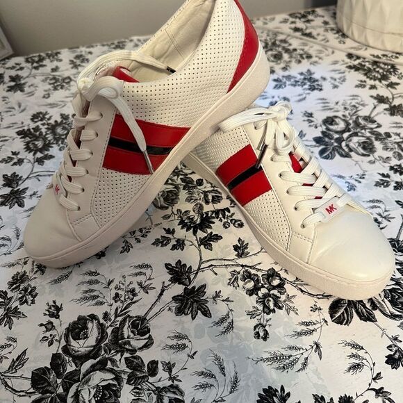 MICHAEL KORS Catelyn Stripe Lace Up Nappa Size 7 Like NEW - Picture 5 of 9